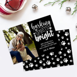 HUND BARKING SPIRIT BRIGHT TASSAR BLACK CHRISTMAS JULKORT