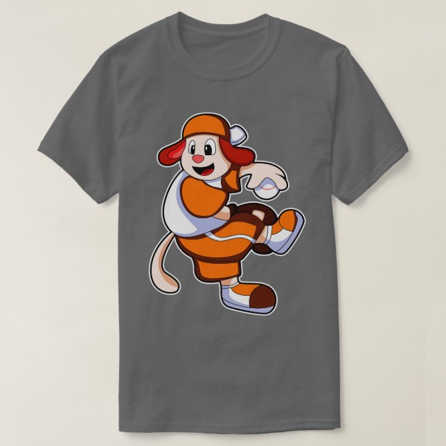 Hund Baseball Baseball-handske 2 T Shirt (Design framsida)