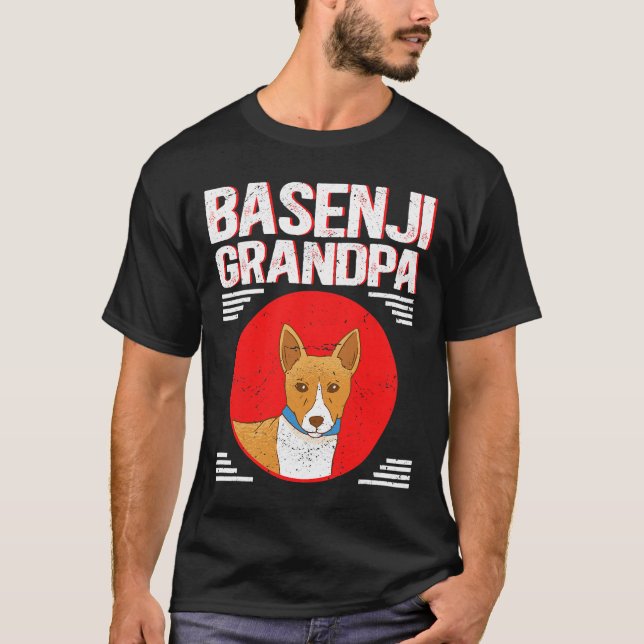 Hund Basenji Manar Basenji Grandpa Hundägare Basen T Shirt (Framsida)