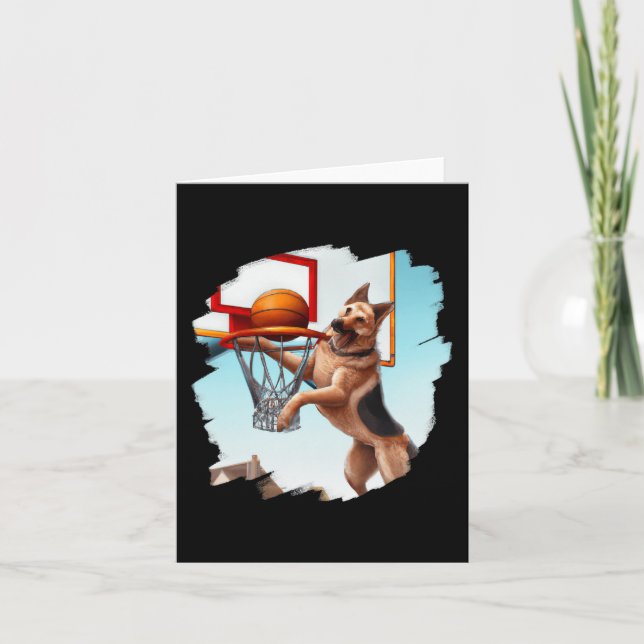 Hund Basketball Roligt  Basketb Kort (Framsida)