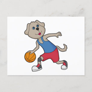 Hund Basketboll spelare Basketboll Vykort