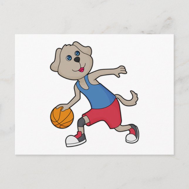 Hund Basketboll spelare Basketboll Vykort (Framsida)