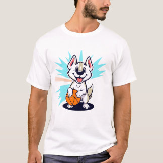 Hund basketboll t shirt