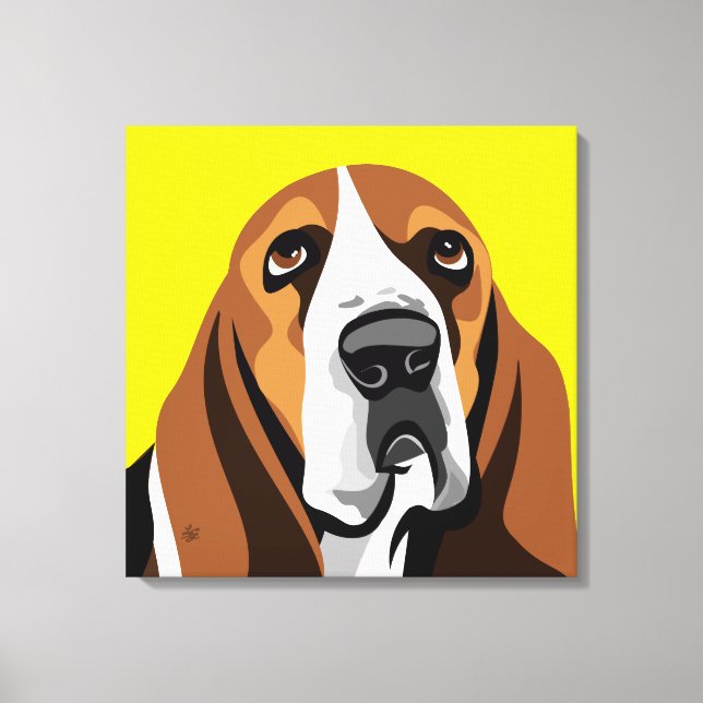Hund Basset Hound Canvastryck (Framsida)