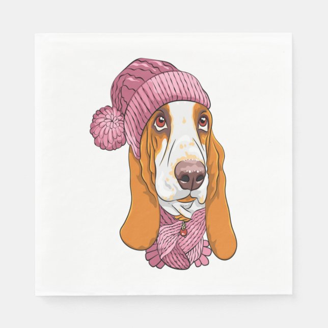 hund Basset Hound har rasat i trikå Pappersservett (Framsidan)