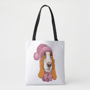 hund Basset Hound har rasat i trikå Tygkasse