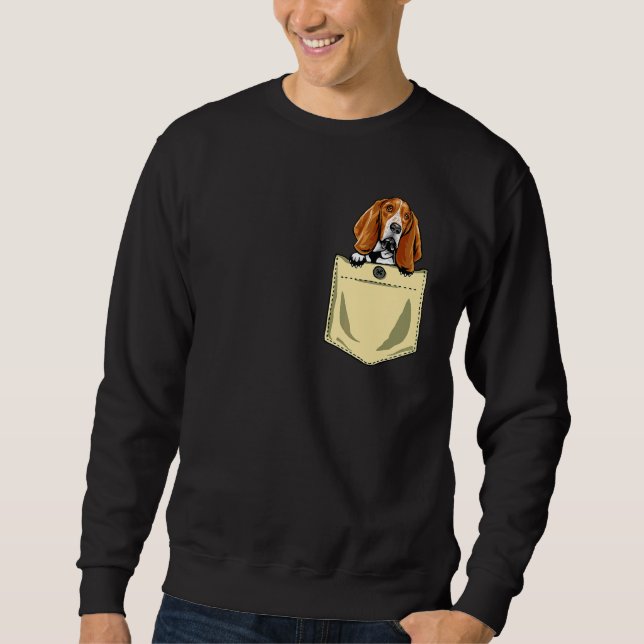 Hund Basset Hound i dockningsdockan Lång Ärmad Tröja (Framsida)