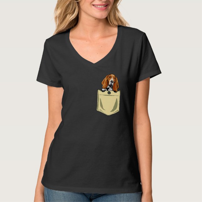 Hund Basset Hound i dockningsdockan T Shirt (Framsida)