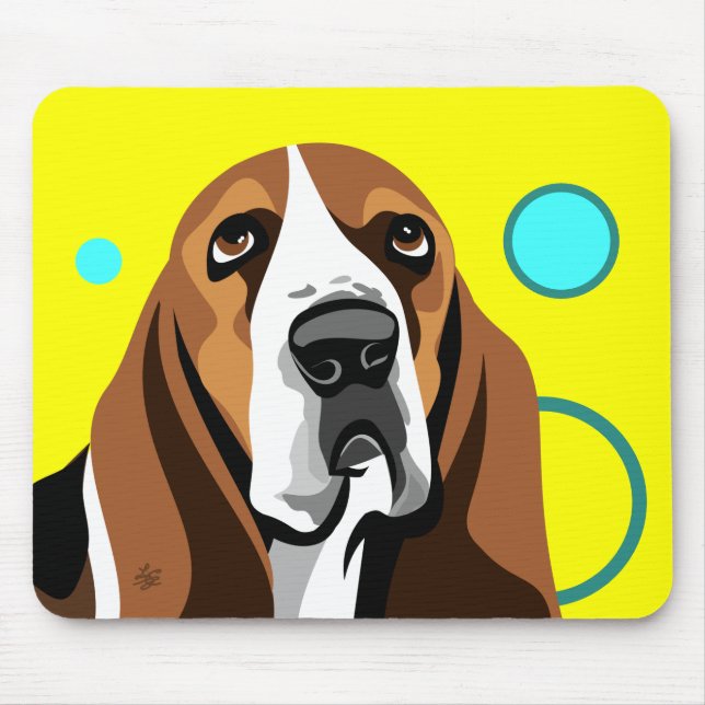 Hund Basset Hound Musmatta (Framsidan)