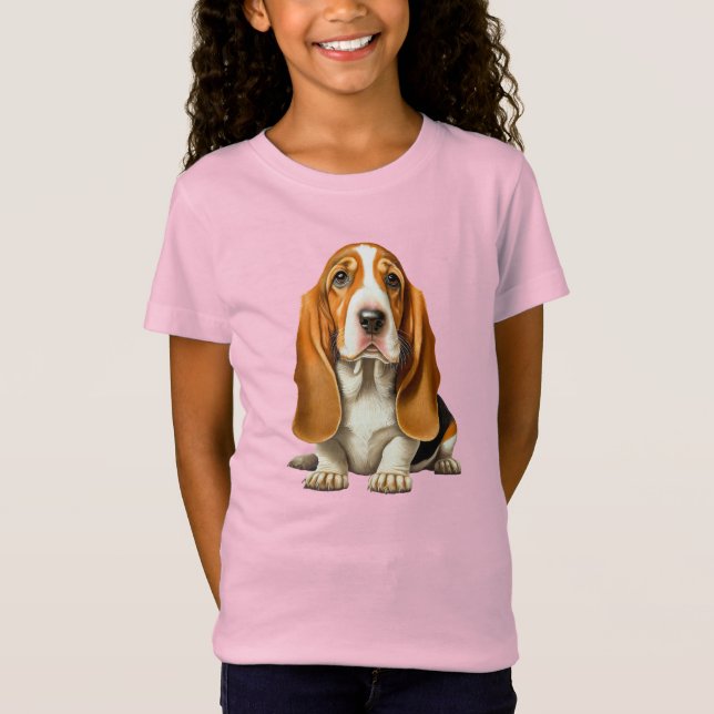 Hund, Basset Hound T Shirt (Framsida)