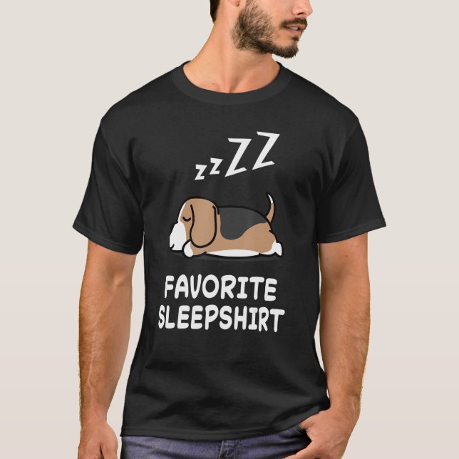 Hund Beagle Hundar Nap Sleeping Pajama Pajamas T Shirt (Framsida)