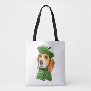 Hund Beagle i Fransk av grönt Tygkasse