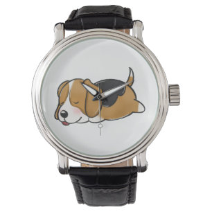 Hund, Beagle, natur Armbandsur