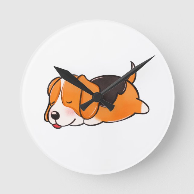 Hund, Beagle, natur Rund Klocka (Framsida)