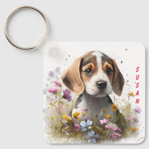 Hund Beagle Puppy Nyckelring