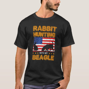 Hund Beagle Rabbit Hunting Beagle Hunter USA flagg T Shirt