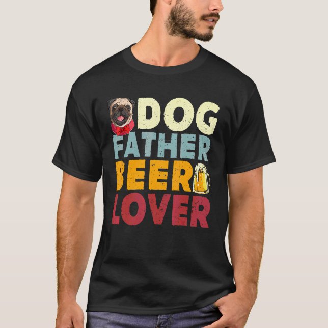 Hund Beer-berusning, Lycklig Far S-dagen T Shirt (Framsida)