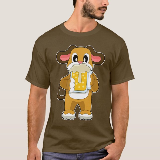 Hund Beer T Shirt (Framsida)