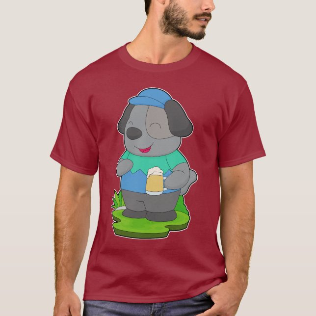 Hund Beer T Shirt (Framsida)