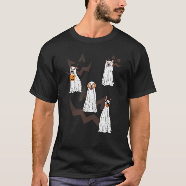Hund Behandla eller behandla Pajamas Jackolantern  T Shirt (Framsida)