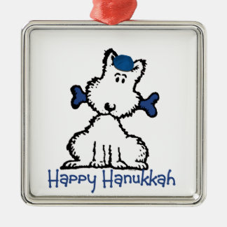 hund & ben hanukkah julgransprydnad metall
