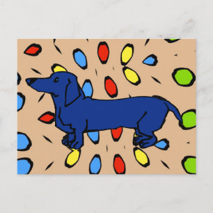 Hund Berömd Blue Dachshund Vykort
