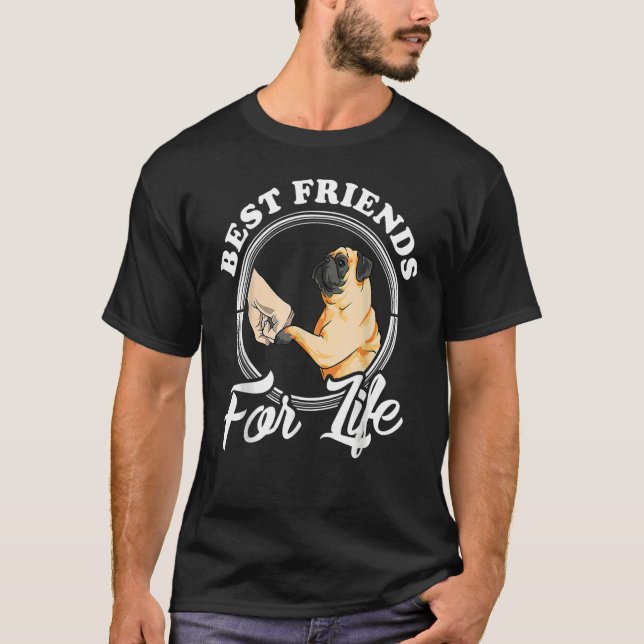 Hund Best Friends Pugs for Pappa Boys Animal T Shirt (Framsida)