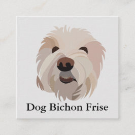 Hund Bichon Frise Cute Hund Fyrkantigt Visitkort