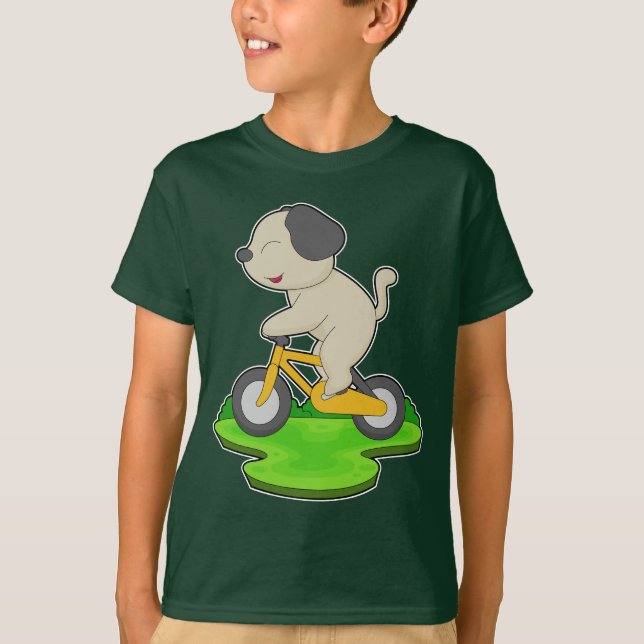 Hund Bicycle T Shirt (Framsida)