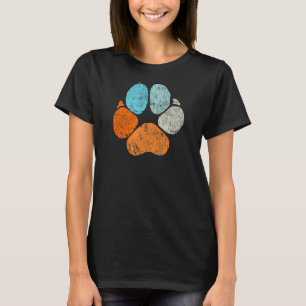 Hund Big Print - Pets Animals Älskare Retro Vinta T Shirt