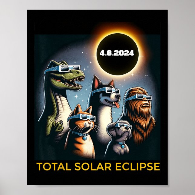 Hund Bigfoot Eclipse Gles Total Solar Eclipse 2024 Poster (Framsidan)