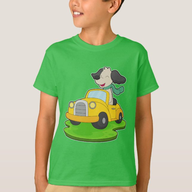 Hund bil t shirt (Framsida)