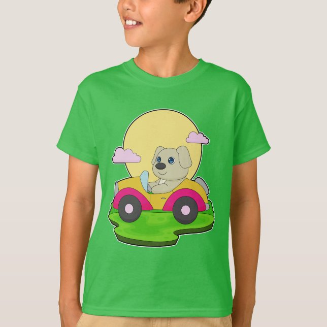 Hund bil t shirt (Framsida)