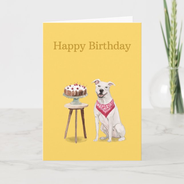 Hund Birthday Card, American StaffordTerrier Kort (Framsida)