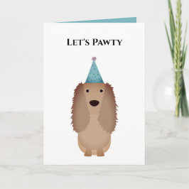Hund Birthday Card, Låt oss Pawty Cocker Spain Kort