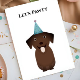 Hund Birthday Card, Låt oss Pawty Labrador Retriev Kort
