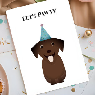 Hund Birthday Card, Låt oss Pawty Labrador Retriev Kort