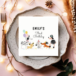 Hund Birthday Puppy Pawty Animals Pet Vet Modern Pappersservett