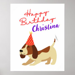 Hund Birthday-tecken, Personlig Puppy Birthday Poster
