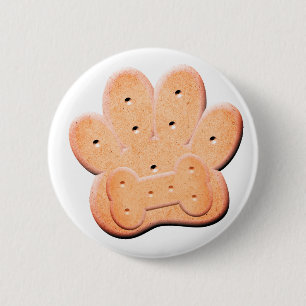 Hund Biscuit Pawprint och Bone Art Knapp