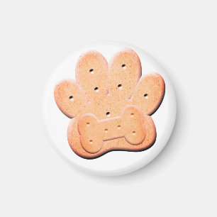 Hund Biscuit Pawprint och Bone Art Magnet