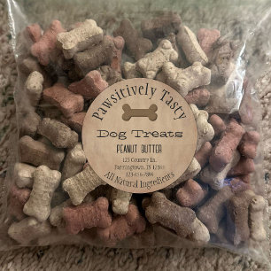 Hund Biscuit Product Sticker Runt Klistermärke