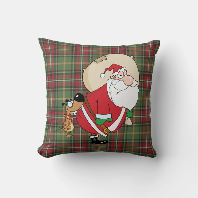 hund bitande Santa Kudde (Framsida)