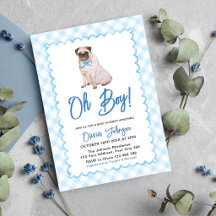 Hund Blå Gingham Oj Pojke Barnkalas