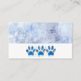 hund, blå och vit vattenfärgsdesign visitkort