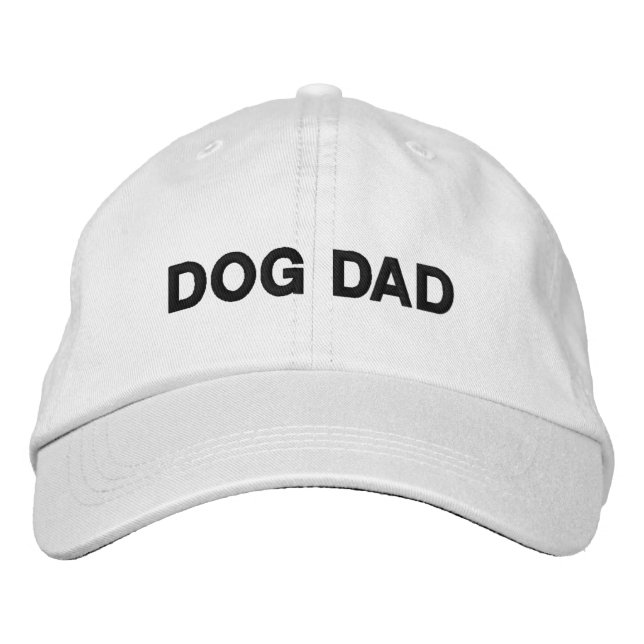 Hund, blå vit anpassningsbar, minimalistisk modern broderad keps (Framsida)
