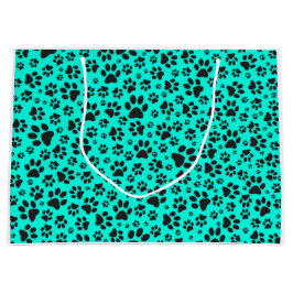 Hund Black and White Polka Dot på levande cyan