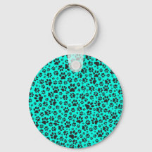 Hund Black and White Polka Dot på levande cyan