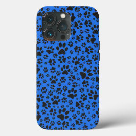 Hund Black & White Polka Dot på teknikblått