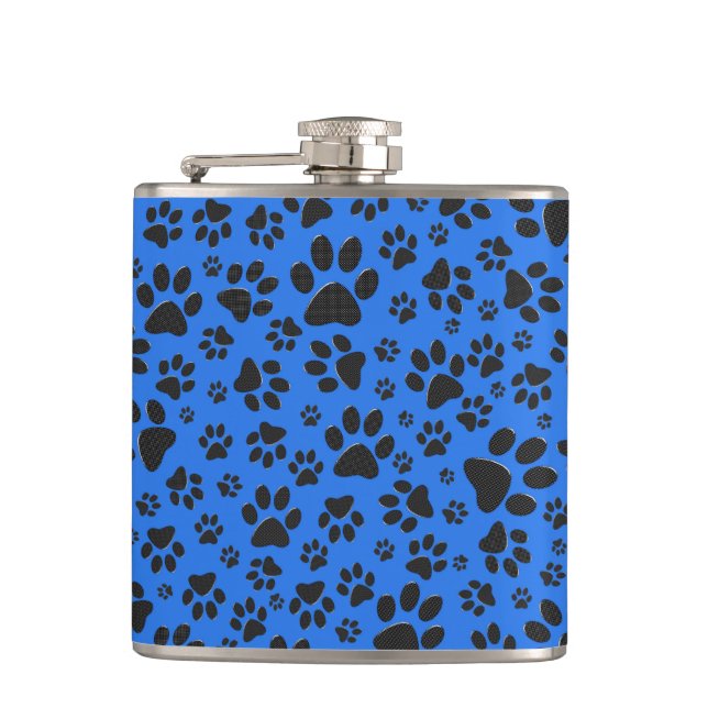 Hund Black & White Polka Dot på teknikblått Fickplunta (Framsidan)